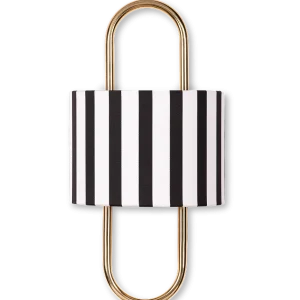 Maria Wall Lamp with high-quality brass curved body and premium fabric lampshade, providing soft illumination for sophisticated and luxury interiors.