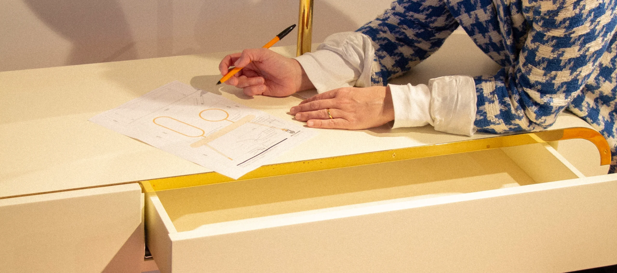 Grace Dressing Table handcrafted luxury vanity with elegant curves, brass details and artisanal craftsmanship for contemporary interiors