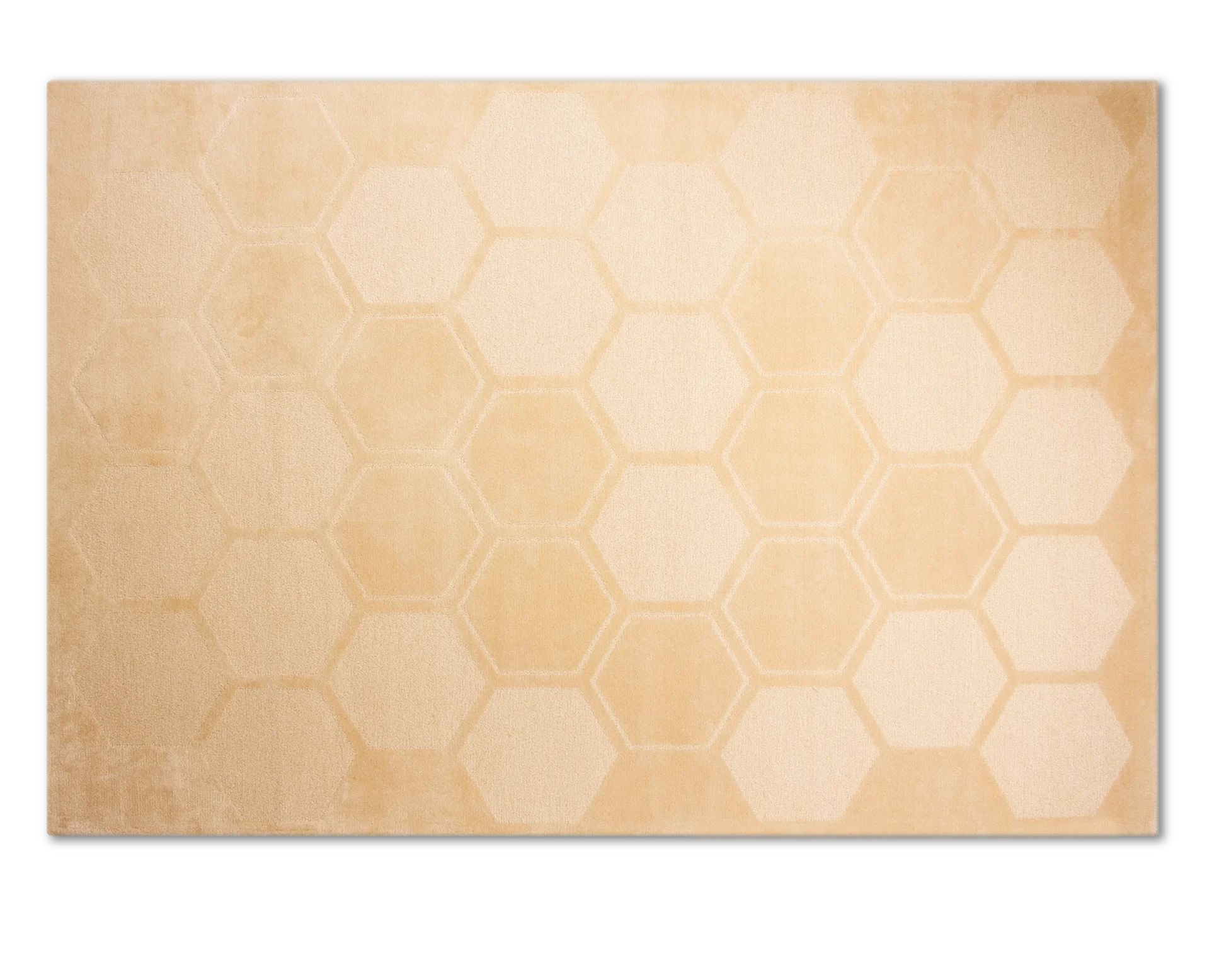 Honeycomb rug with plush texture and honeycomb-inspired geometric design, ideal for luxury interiors and stylish living spaces.