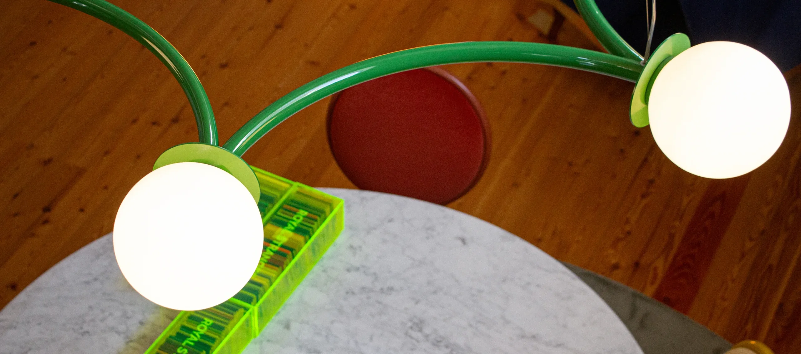 Poppins Ceiling Lamp in brass or lacquered finish, star-shaped design with opal white bulbs suspended by discreet cables, a majestic luxury ceiling light for sophisticated interiors.