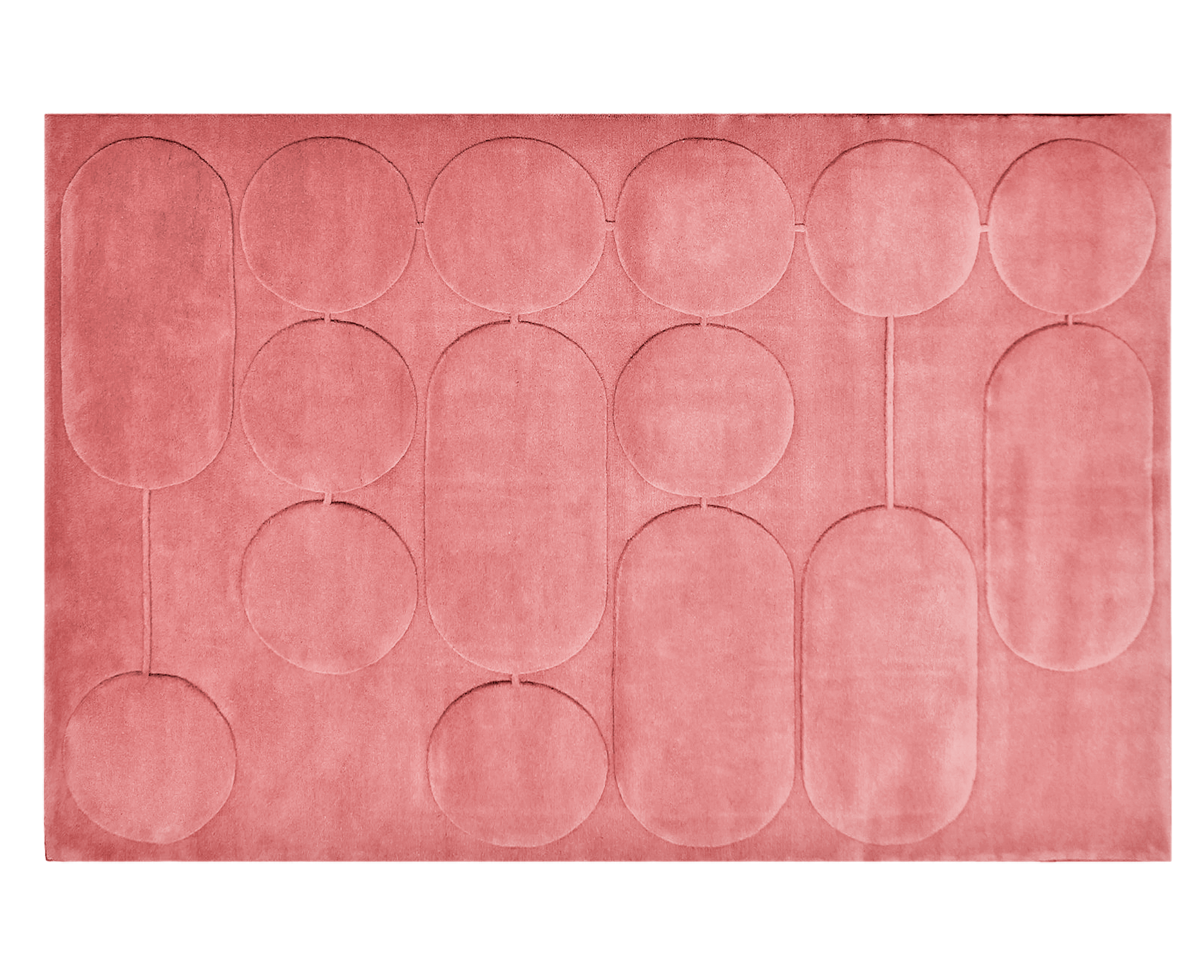 Marshmallow Rug crafted from wool and lyocell, featuring sculpted textures and soft reliefs, adding playful, vibrant, and luxurious style to modern interiors.