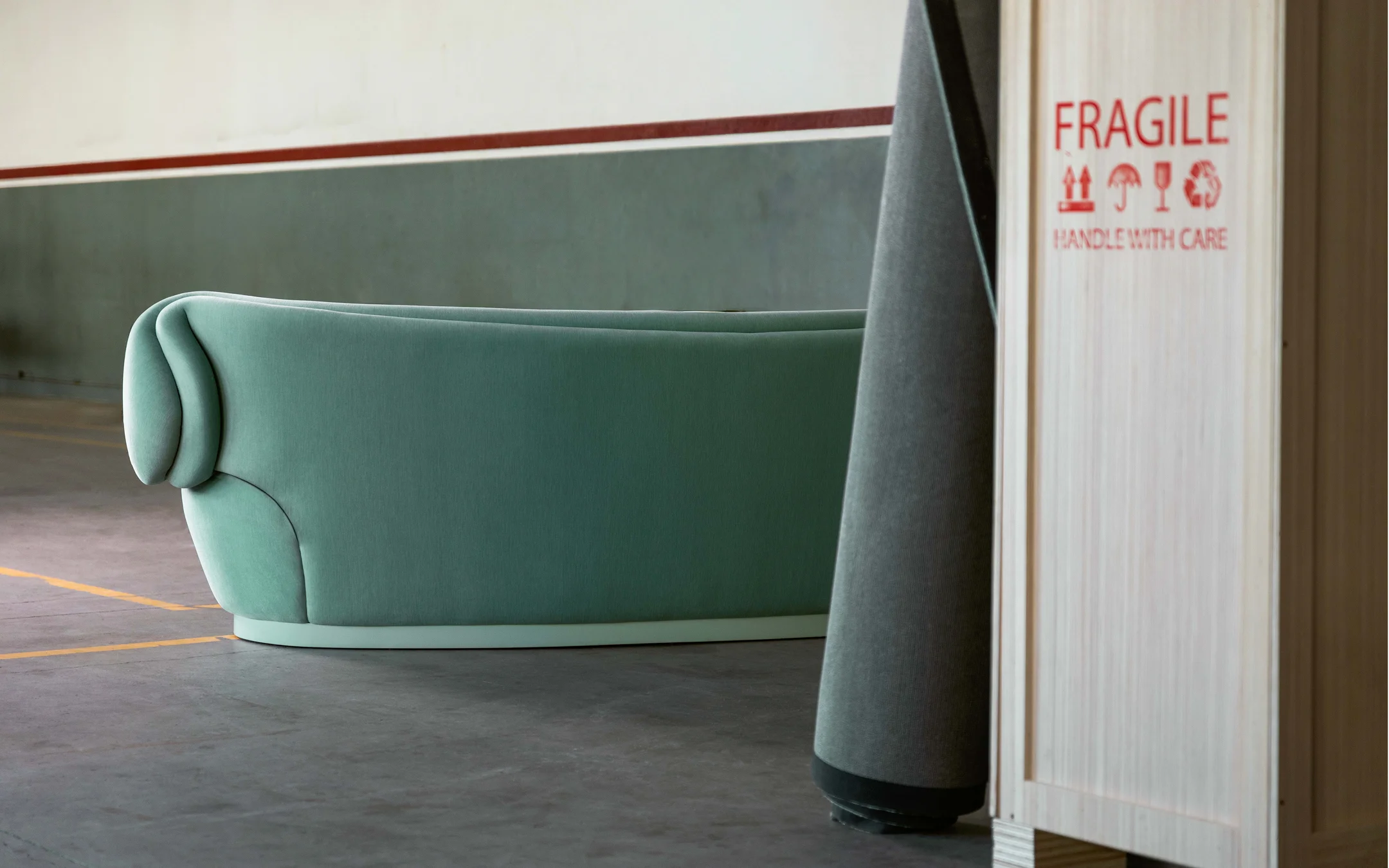 Plump Sofa by Royal Stranger, fully upholstered luxury sofa with flowing curves, sculpted backrest, plush comfort and contemporary elegance for high-end interiors.