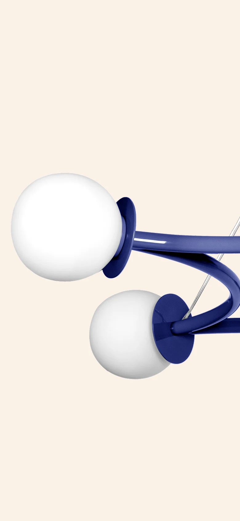 Poppins Ceiling Lamp in brass or lacquered finish, star-shaped design with opal white bulbs suspended by discreet cables, a majestic luxury ceiling light for sophisticated interiors.