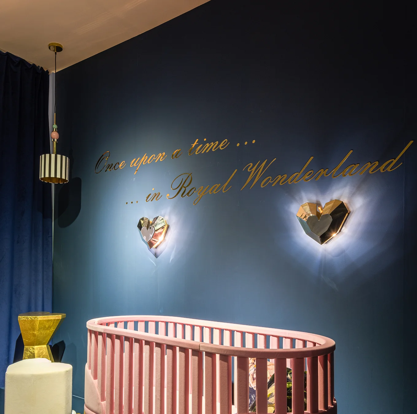 Queen Heart Wall Lamp with three-dimensional heart-shaped design casting soft, warm light for whimsical and stylish interiors.