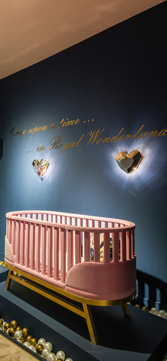 Queen Heart Wall Lamp with three-dimensional heart-shaped design casting soft, warm light for whimsical and stylish interiors.