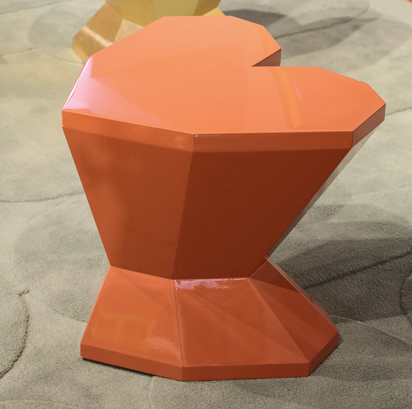 Queen Heart Small Table handcrafted luxury side table with heart-shaped design and gold or silver leaf finishes for modern interiors