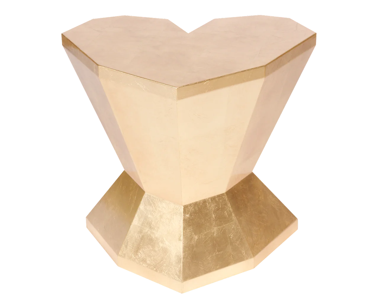 Queen Heart Small Table handcrafted luxury side table with heart-shaped design and gold or silver leaf finishes for modern interiors