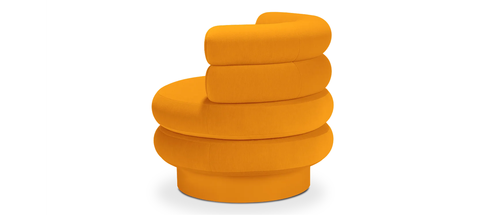 Marshmallow Swivel Armchair, statement piece in bold colors by Royal Stranger for interior design and architectural projects.